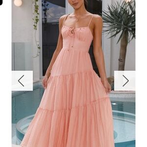 Billy J Cove Maxi Dress Apricot womens size 14 nwt